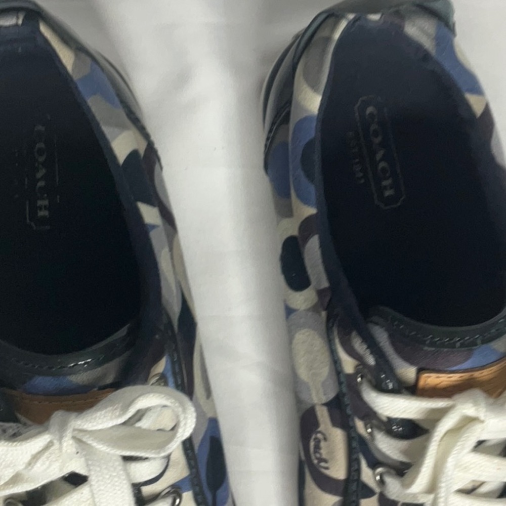 Coach Barrett Signature Sneakers Navy Blue and Multicolor Size 8 - Picture 5 of 11